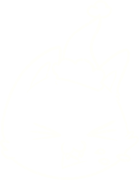 Bir insan tarafından çizilen Noel Kedisi Tebeşiri