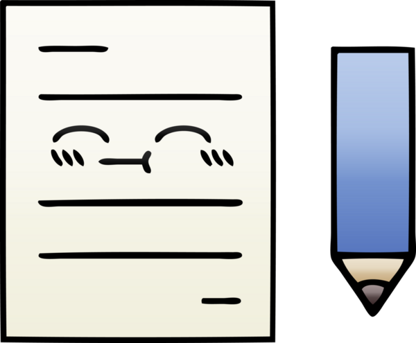 Bir insan tarafından çizilmiş bir test kağıdının gölgelenmiş karikatürü