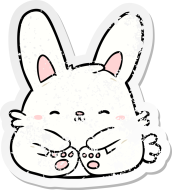 Bir insan tarafından çizilmiş karikatür tavşanı.