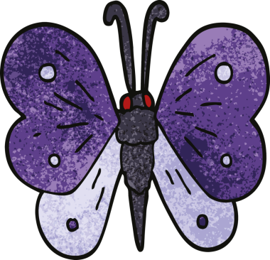 Bir insan tarafından çizilmiş karalama kelebeği.