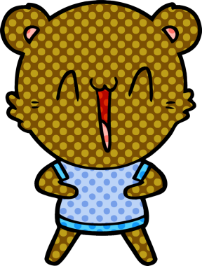 Bir insan tarafından çizilmiş bir çizgi film karakteri.