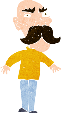 Bir insan tarafından çizilmiş kızgın yaşlı bir adam.