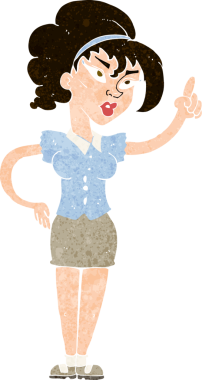 Bir insan tarafından çizilmiş bir fikri olan karikatür kadın.