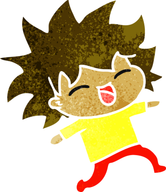 Bir insan tarafından çizilmiş sevimli bir kawai kızının serbest çizimi.