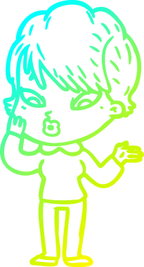 Bir insan tarafından çizilmiş bir karikatür kadın çizimi.