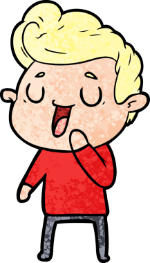 Bir insan tarafından çizilmiş mutlu çizgi film adamı.