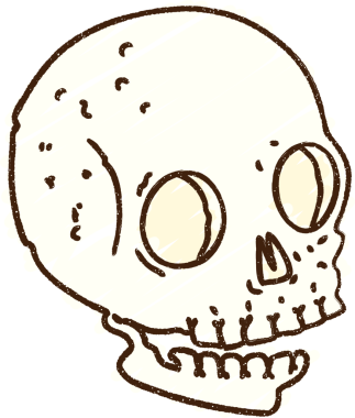 Ürkütücü Kafatası Tebeşiri Bir insan tarafından çizilmiş