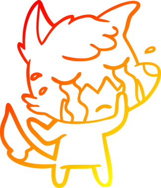 Bir insan tarafından çizilmiş ağlayan tilki çizgi filmi.