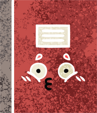 Bir insan tarafından çizilmiş bir defterin retro çizim stili karikatürü