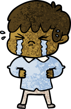 Bir insan tarafından çizilmiş ağlayan çocuk çizgi filmi.