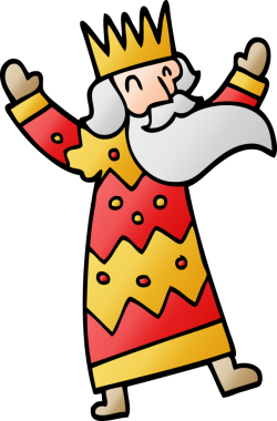 Bir insan tarafından çizilmiş neşeli çizgi film kralı.