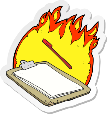 Bir insan tarafından çizilmiş bir karikatür panosunun çıkartması.