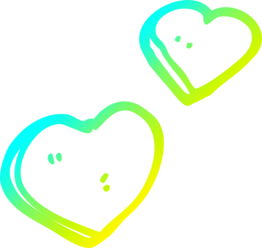 Bir insan tarafından çizilmiş bir aşk karikatürü çizimi.