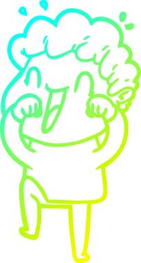 Bir insan tarafından çizilmiş mutlu bir adamın soğuk çizgi çizimi.