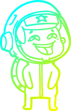 Bir insan tarafından çizilmiş gülen astronotun soğuk gradyan çizimi