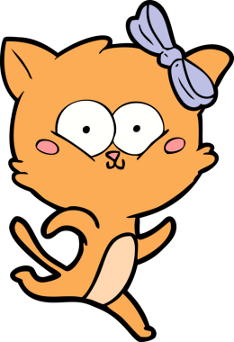 Bir insan tarafından çizilmiş çizgi film kedisi.