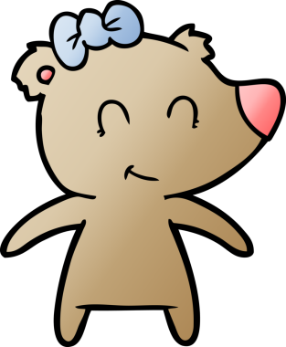 Bir insan tarafından çizilmiş dişi ayı çizgi filmi.