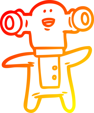 Bir insan tarafından çizilmiş dost canlısı çizgi film uzaylısının çizimi.