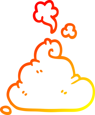 Bir insan tarafından çizilmiş bir çizgi film kakasının sıcak çizgi çizimi