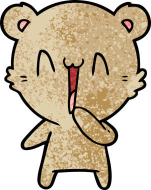 Bir insan tarafından çizilmiş mutlu ayı karikatürü