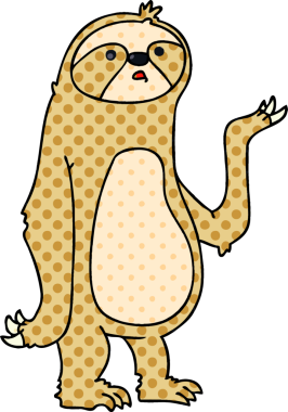 Bir insan tarafından çizilmiş tuhaf çizgi film tembelliği.