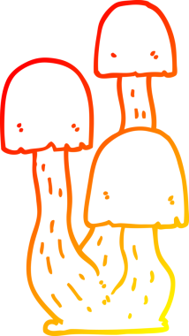 Bir insan tarafından çizilmiş bir mantarın sıcak gradyan çizimi