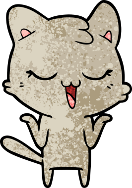 Bir insan tarafından çizilmiş çizgi film kedisi.