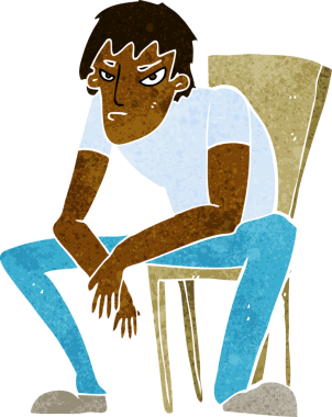 Bir insan tarafından çizilmiş karikatür üzgün bir adam