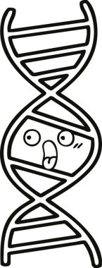 Bir insan tarafından çizilmiş bir DNA ipliğinin çizgi çizimi