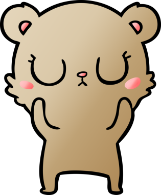 Bir insan tarafından çizilmiş barışçıl çizgi film ayısı.