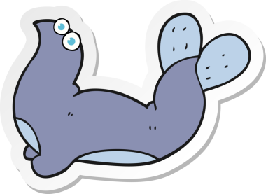 Bir insan tarafından çizilmiş karikatür mührü çıkartması.