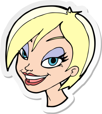 Bir insan tarafından çizilmiş güzel bir kadın yüzü.