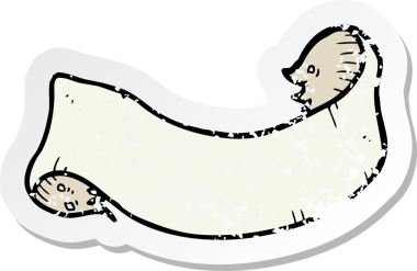 Bir insan tarafından çizilmiş bir dövmeli tomar afişinin gerilimli retro yapıştırması.