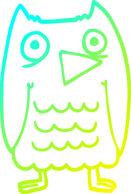 Bir insan tarafından çizilmiş komik bir baykuş çizimi.