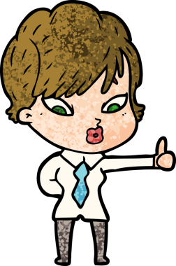 Bir insan tarafından çizilmiş karikatür kadın.