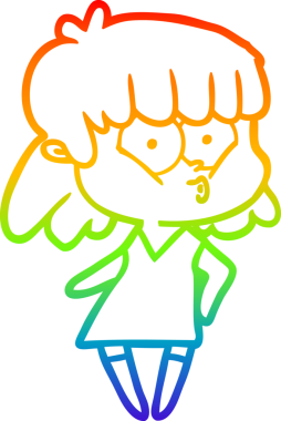 gökkuşağı gradyan çizimi bir insan tarafından çizilmiş bir çizgi film ıslık kızı