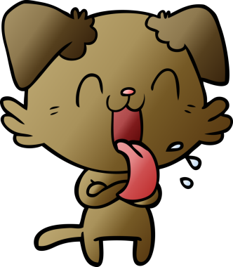 Bir insan tarafından çizilmiş nefes nefese bir köpek.