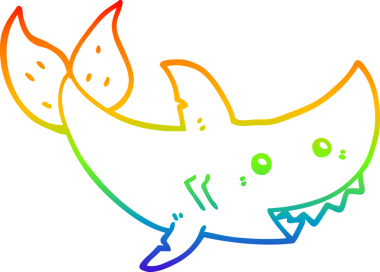 gökkuşağı gradyan çizgisi bir insan tarafından çizilmiş bir çizgi köpek balığı