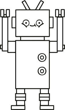 Bir insan tarafından çizilmiş robot çizimi