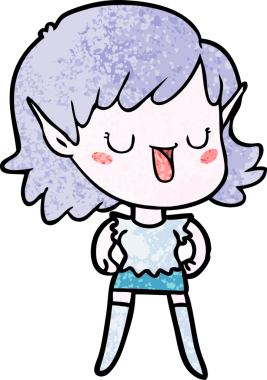 Bir insan tarafından çizilmiş bir elf kızı.