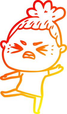 Bir insan tarafından çizilmiş kızgın bir karikatür çizimi.