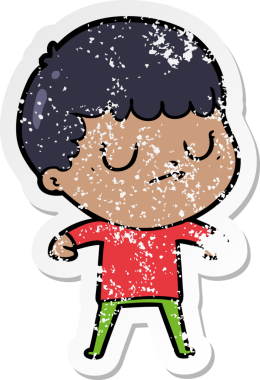 Bir insan tarafından çizilmiş huysuz bir çocuğun sıkıntılı çıkartması.