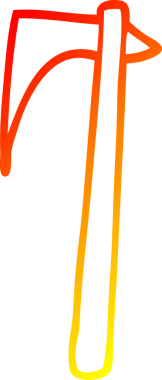 Bir insan tarafından çizilmiş viking baltasının sıcak çizgi çizimi