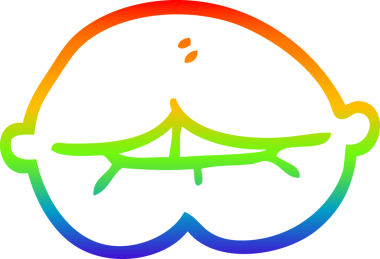 gökkuşağı gradyan çizgi çizimi bir insan tarafından çizilmiş mor dudaklar