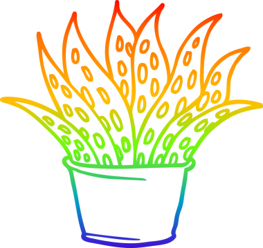 gökkuşağı gradyan çizgi çizimi bir insan tarafından çizilmiş bir karikatür ev bitkisi