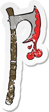 Bir insan tarafından çizilmiş viking baltasının gerilimli çıkartması.