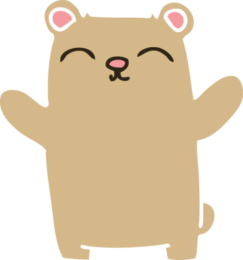 Bir insan tarafından çizilmiş garip bir çizgi film ayısı.