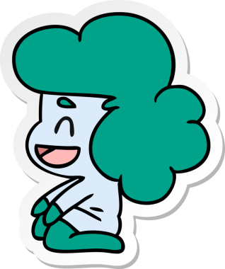 Bir insan tarafından çizilmiş bir Kawaii uzaylı kız çizimi.