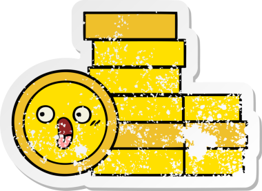 Bir insan tarafından çizilmiş bozuk paraların sıkıntılı çıkartması.