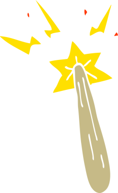 Bir insan tarafından çizilmiş sihirli değnek.